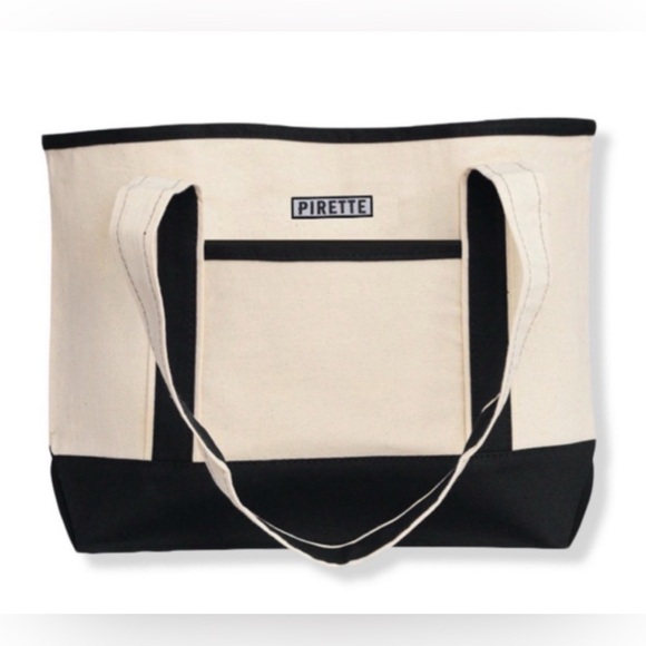 PIRETTE Handbags - 💚💚 NWT - PIRETTE Sturdy Canvas Tote Bag 
Black & Cream